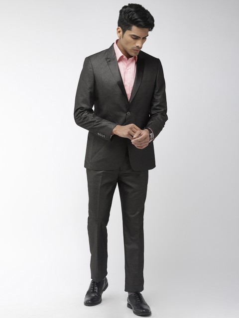 

Raymond Men Charcoal Grey Self Design Single-Breasted Contemporary Fit Formal Suit