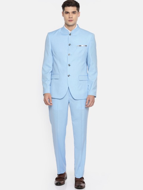 

Park Avenue Blue Solid Slim Fit Bandhgala Party Suit