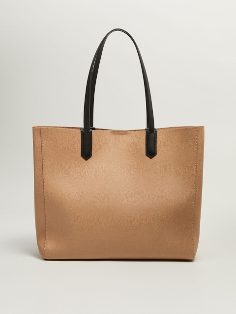 

MANGO Beige Solid Shoulder Bag