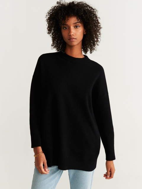 

MANGO Women Black Solid Sweater