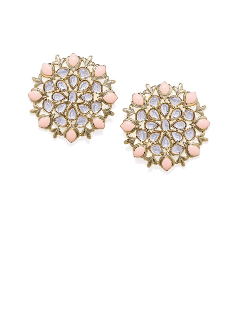 

Spargz Women Gold-Plated & White Kundan Circular Studs