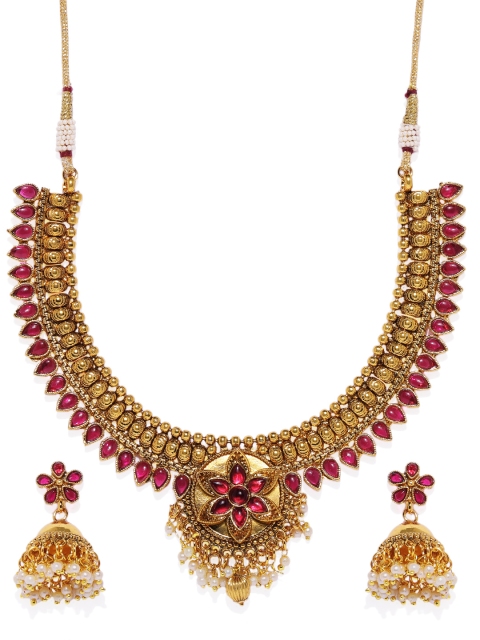 

Spargz Women Gold-Plated & Pink Jewellery Set