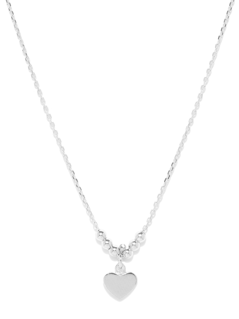 

Carlton London Silver-Toned Rhodium-Plated Heart-Shaped Necklace