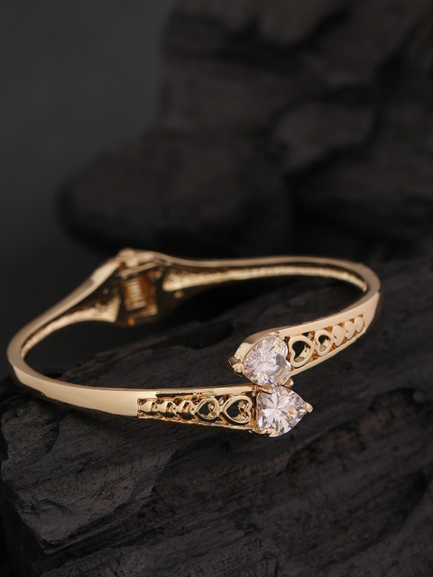 

Carlton London Gold-Plated CZ Studded Bangle-Style Bracelet