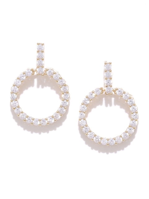 

Carlton London Gold-Plated CZ-Studded Circular Drop Earrings