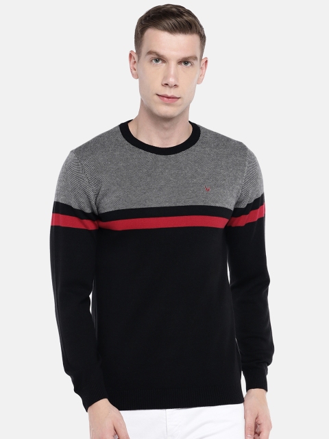 

Globus Men Black & Grey Colourblocked Round Neck T-shirt