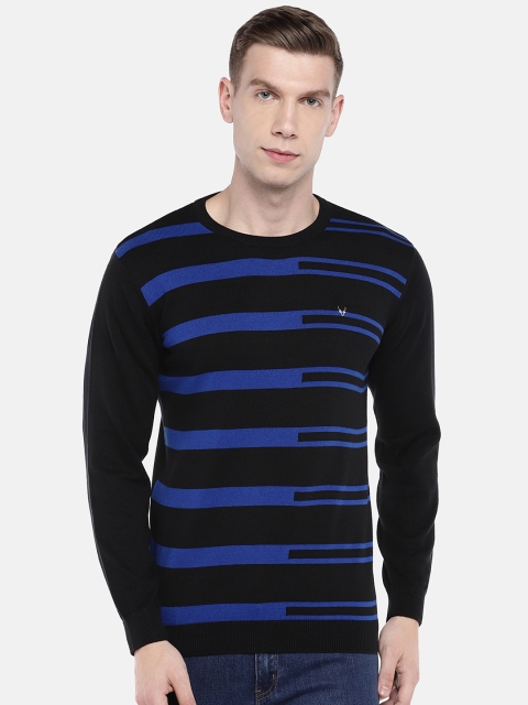 

Globus Men Blue & Black Striped Sweater