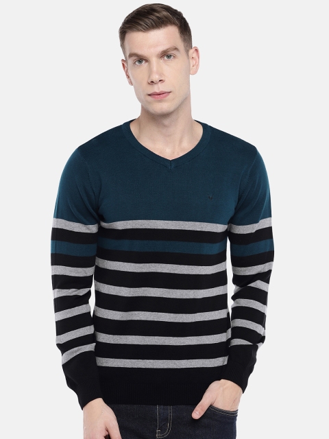 

Globus Men Green & Black Striped Sweater