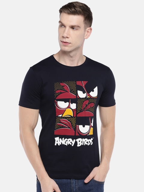 

Globus Men Navy Blue Angry Birds Printed Round Neck T-shirt