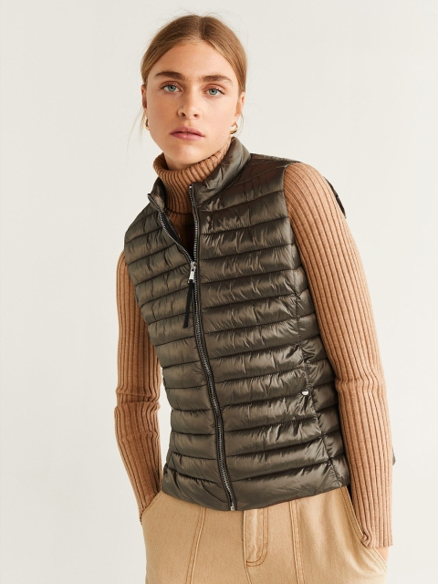 

MANGO Women Grey Solid Puffer Jacket