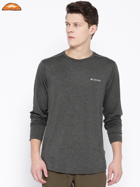 

Columbia Men Charcoal Grey Tech Trail II Crew Solid T-shirt