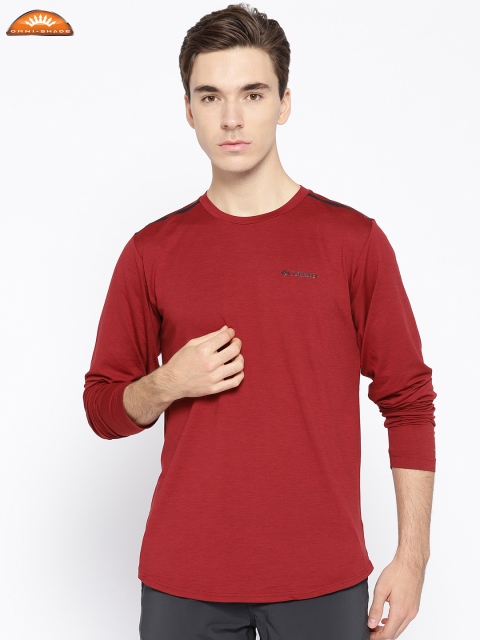 

Columbia Men Red Tech Trail II Crew Solid Hiking T-shirt