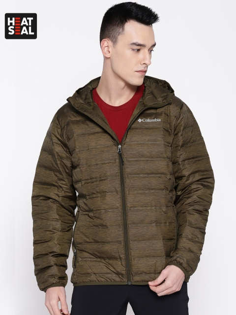 

Columbia Men Olive Green Solid Lake 22 Down Hooded Puffer Jacket