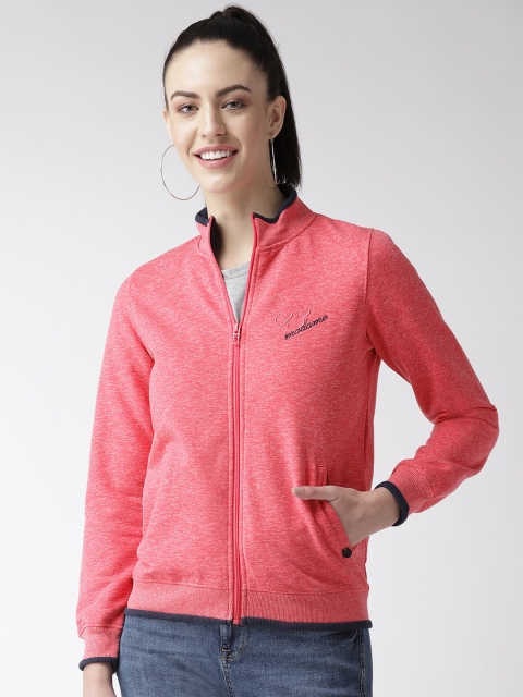 

Madame Women Pink Solid Sweatshirt