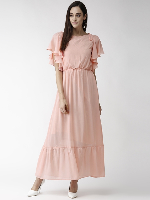 

Madame Women Pink Solid Maxi Dress