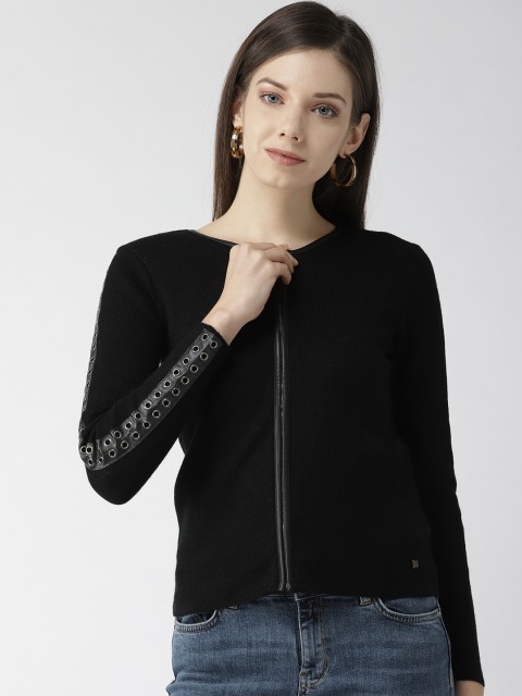 

Madame Women Black Solid Cardigan