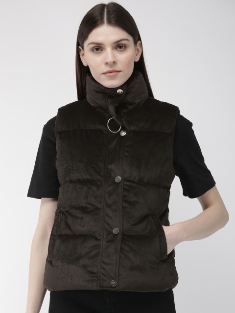 

Madame Women Olive Green Solid Jacket
