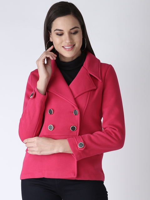 

Madame Women Pink Solid Tailored Jacket