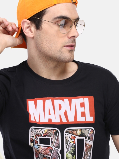 

Kook N Keech Marvel Men Black Red Printed Round Neck Pure Cotton T-shirt