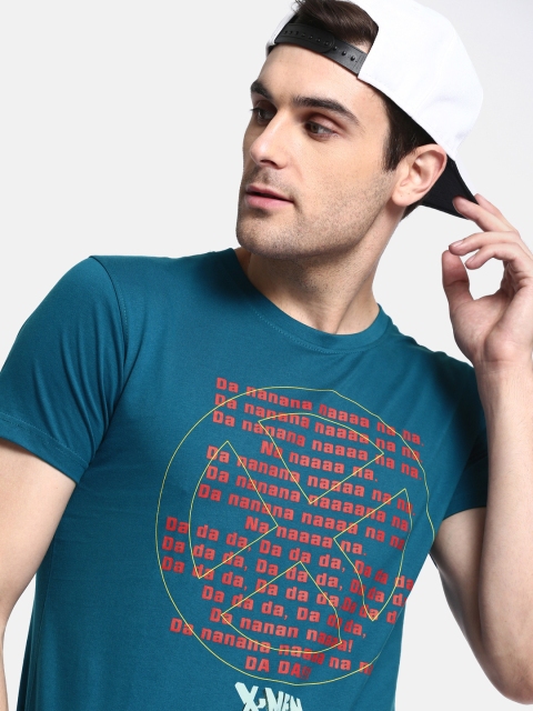 

Kook N Keech Marvel Men Teal Green & Red Printed Round Neck T-shirt