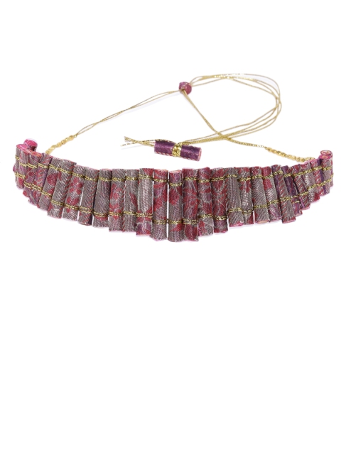 

Pipa Bella Maroon & Gold-Toned Handcrafted Nadia Roller Necklace