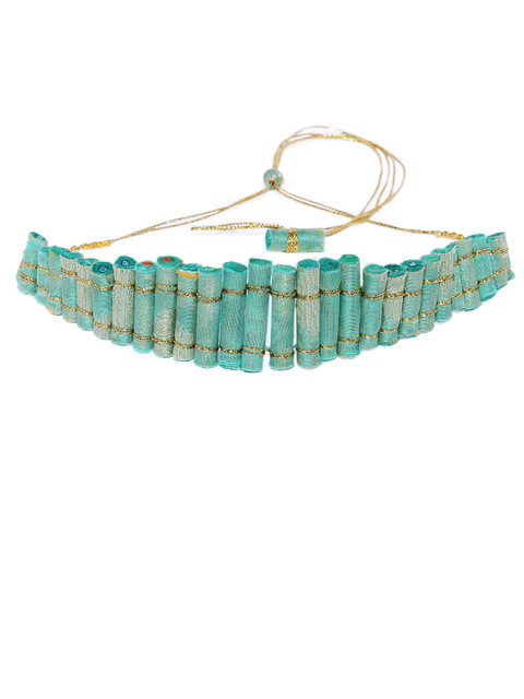 

Pipa Bella Green & Gold-Toned Handcrafted Nadia Roller Necklace
