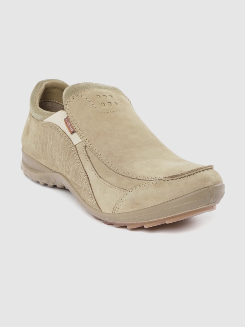 

Woodland Men Khaki Solid Nubuck Slip-On Sneakers
