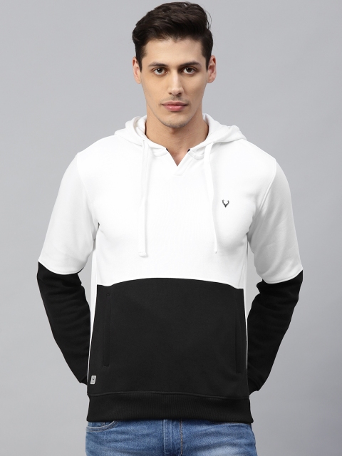

Allen Solly Sport Men White & Black Colourblocked Hooded Sweatshirt