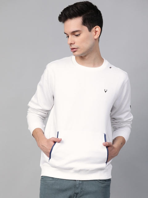 

Allen Solly Men White Solid Sweatshirt