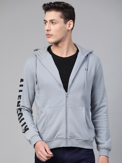 

Allen Solly Men Grey Solid Hooded Sweatshirt