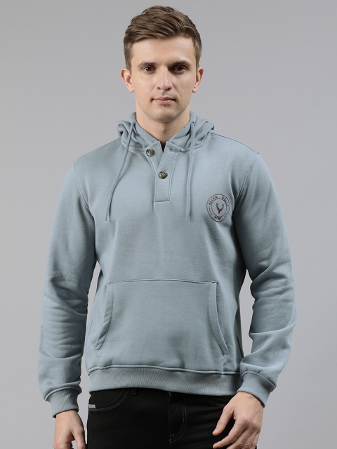 

Allen Solly Men Grey Solid Hooded Sweatshirt