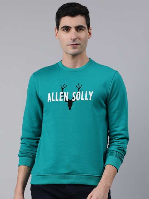 

Allen Solly Men Turquoise Blue and White Printed Sweatshirt