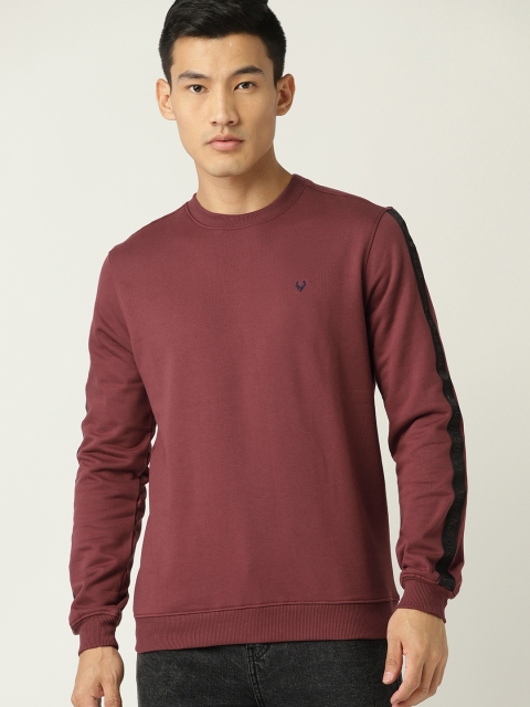 

Allen Solly Sport Men Burgundy Solid Sweatshirt