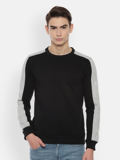 

Allen Solly Sport Men Black & Grey Melange Colourblocked Sweatshirt