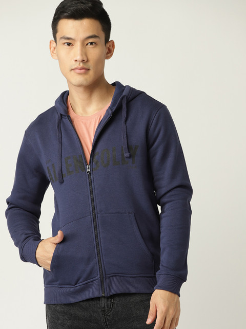 

Allen Solly Sport Men Navy Blue Solid Hooded Sweatshirt