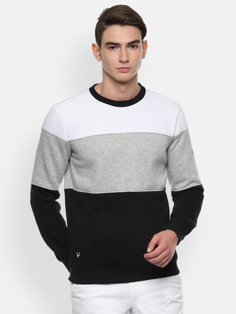 

Allen Solly Sport Men Black & Grey Colourblocked Sweatshirt