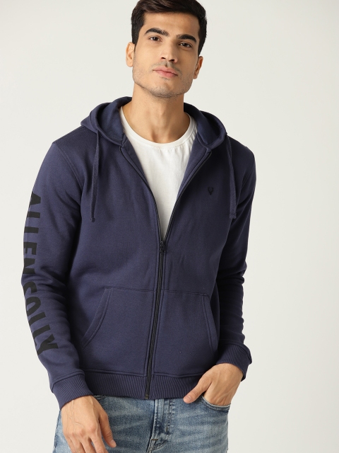 

Allen Solly Men Navy Blue Solid Hooded Sweatshirt