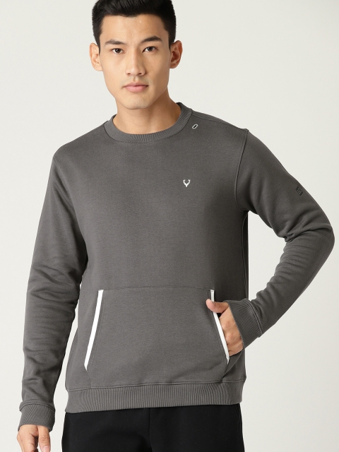 

Allen Solly Sport Men Charcoal Grey Solid Tennis Sweatshirt