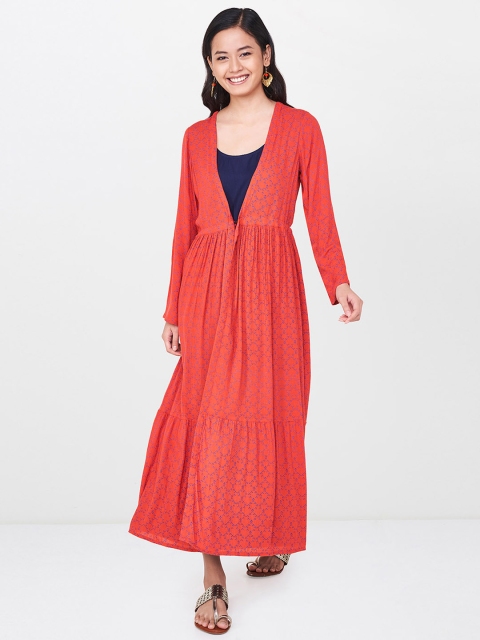 

Global Desi Women Printed Red A-Line Dress