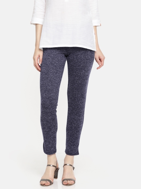 

Global Desi Blue Solid Leggings
