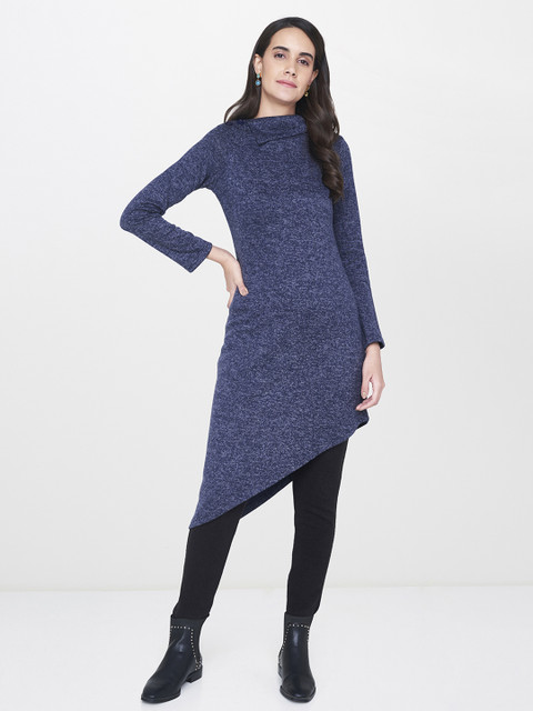

Global Desi Women Blue Solid Pullover Sweater