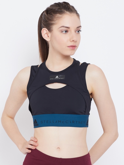 

ADIDAS Stella McCartney Women Black Solid Hybrid Crop Top