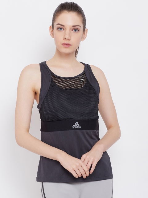 

ADIDAS Women Black Solid New York Tennis Tank Top