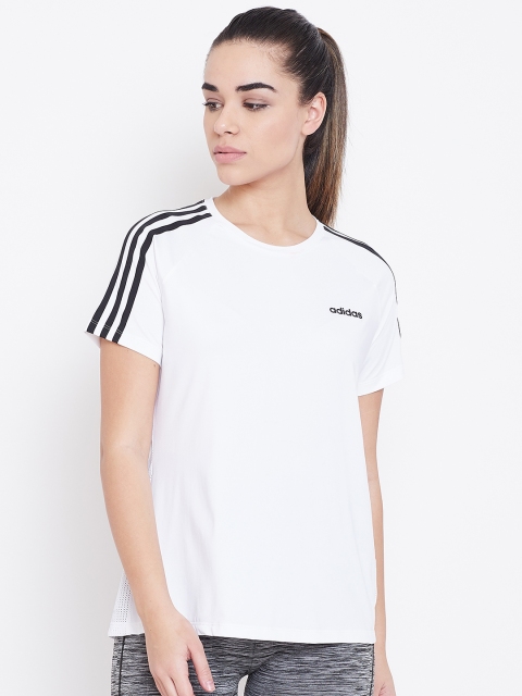 

ADIDAS Women White Solid D2M 3S T-Shirt