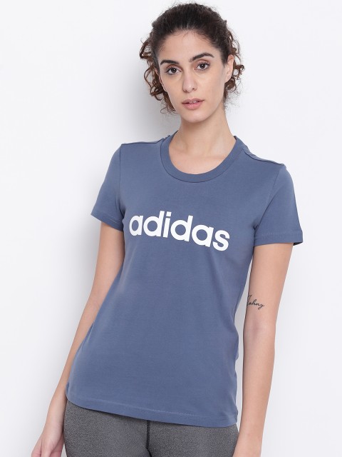 

ADIDAS Women Blue E LIN Slim Fit Training T-shirt