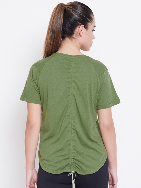 

ADIDAS Women Olive Green Solid Adapt Length T-shirt