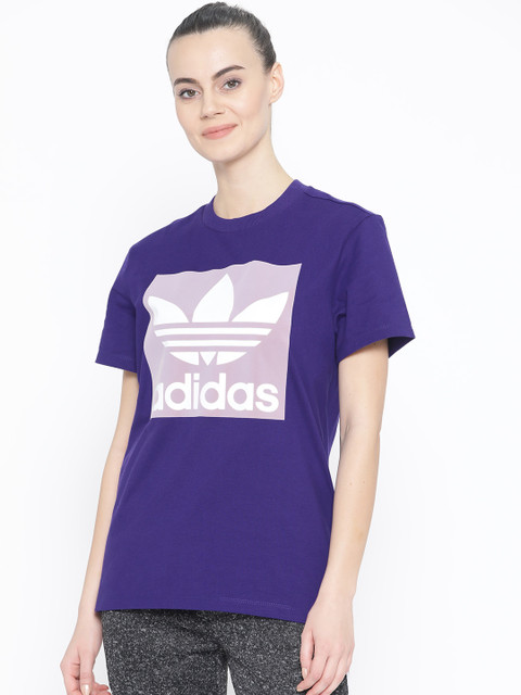 

ADIDAS Originals Women Purple Boyfriend Printed T-shirt