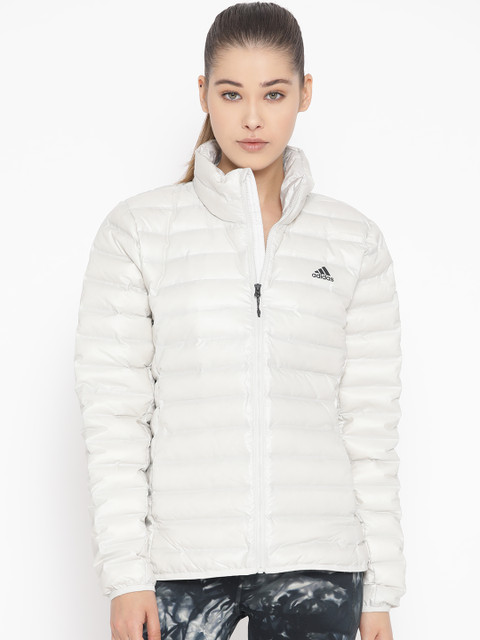 

ADIDAS Women Off White Solid Outdoor Varilite Down Jacket