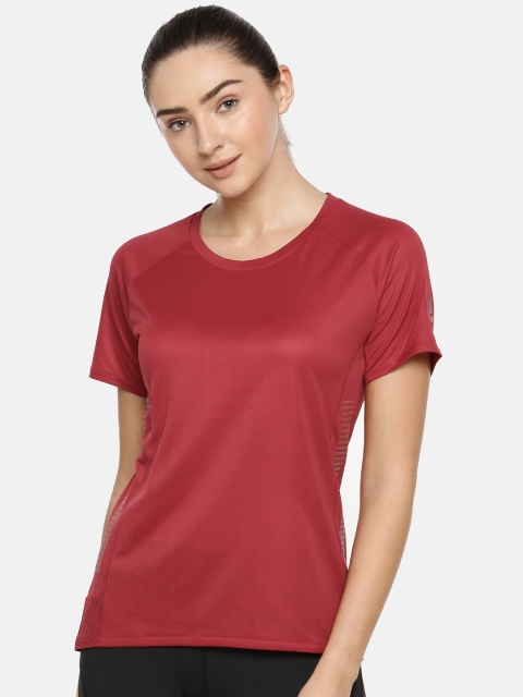 

ADIDAS Women Maroon Parley Solid Round Neck Running T-shirt