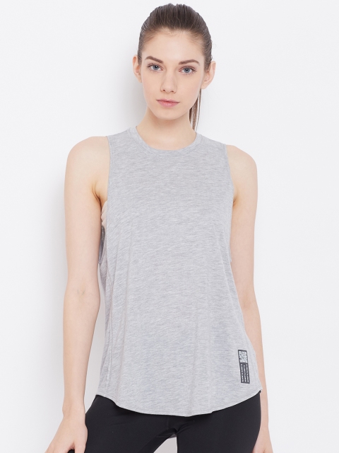 

ADIDAS Women Grey Melange Adapt Running Solid Tank Top